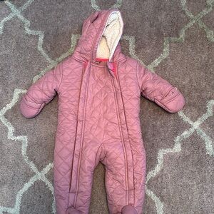 EGG New York pink snow suit. Size 3 months.